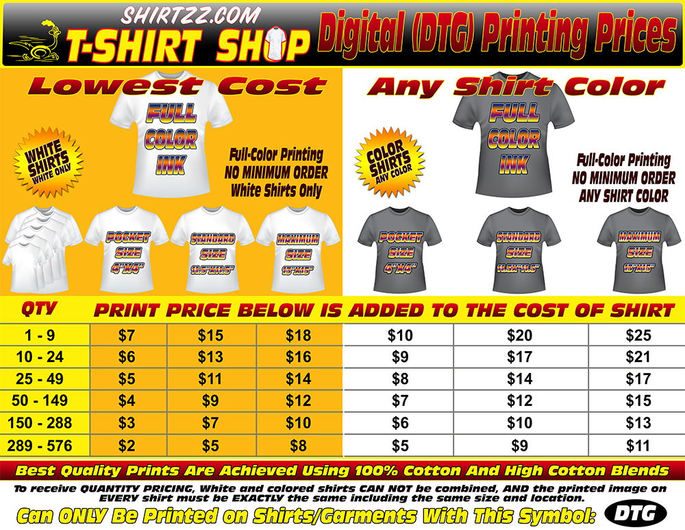 t shirt printing cost